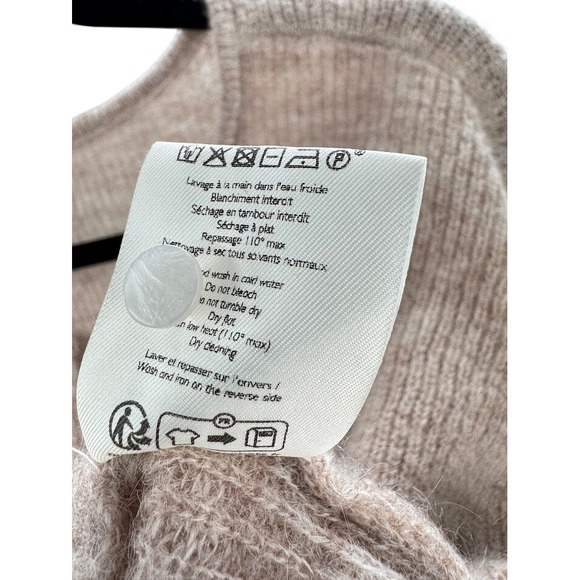 SEZANE La Maille Gaspard Cardigan Sweater Beige Button Front Mohair Alpaca L - Picture 7 of 8